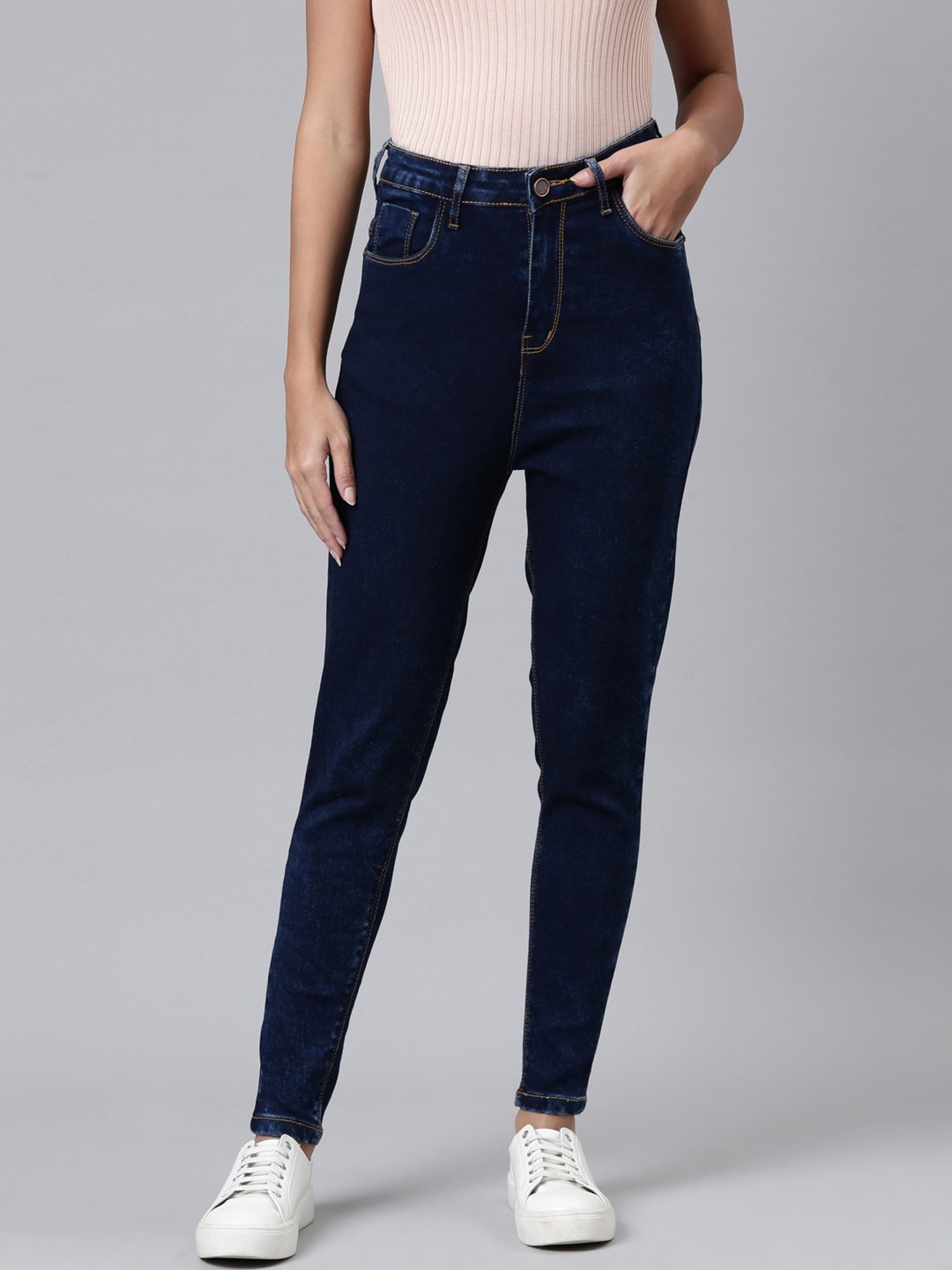 Buy TWIN BIRDS Women Blue Skinny Fit Mid Rise Clean Look Jeans