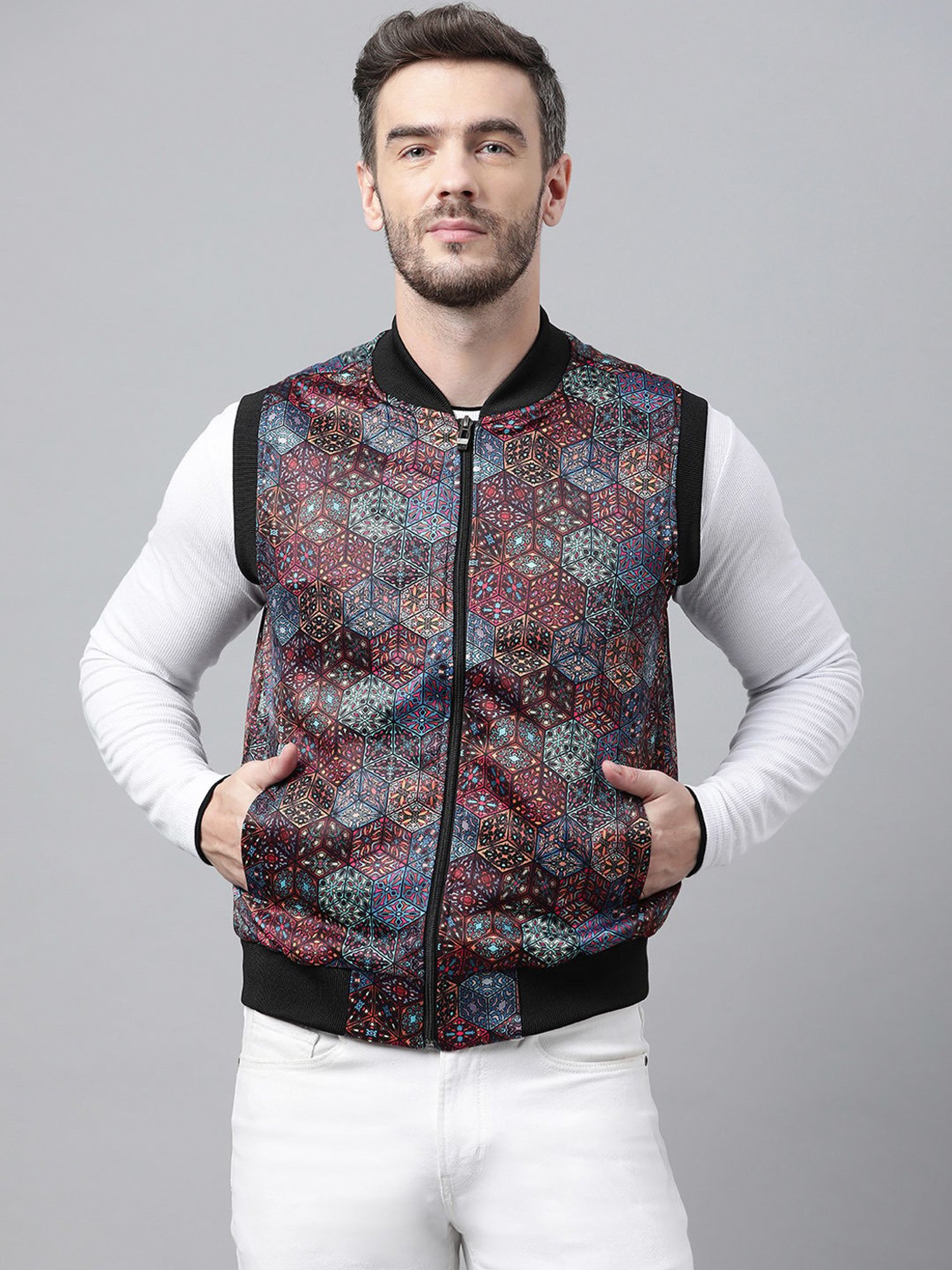 Buy Moschino Couture Men Multicoloured All-Over Floral Print Bomber Jacket  for Men Online | Trendin