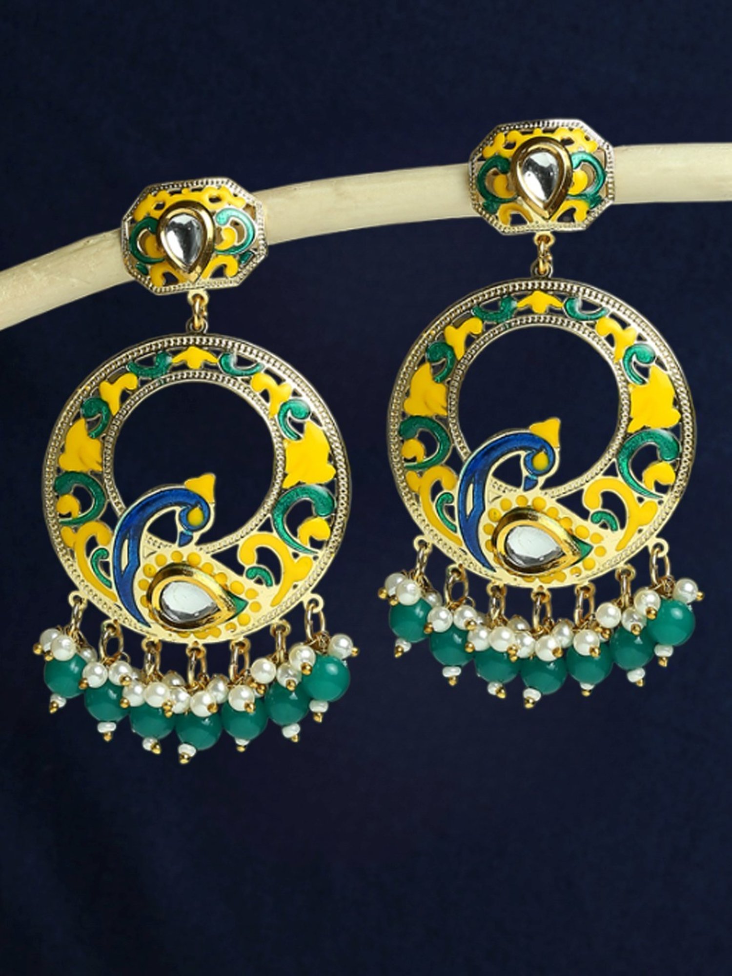 Isha Designer Indian Earrings By Jaipur Rose Designer Indian Statement  Jewelry | Jaipur Rose