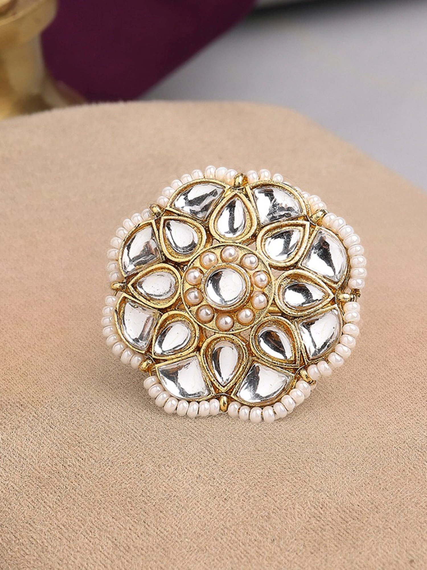 Kundan on sale ring design