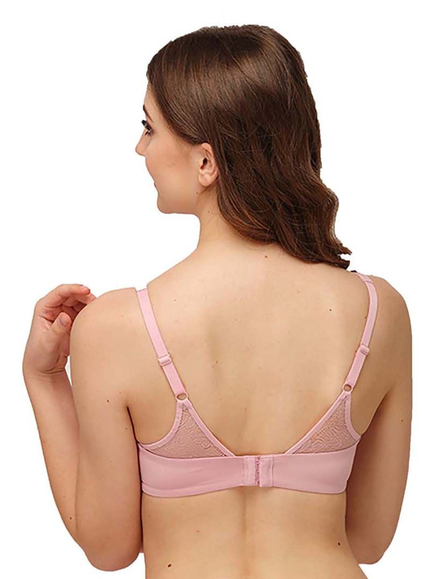 Buy Soie Pink & Grey Lace Work Padded Everyday Cami Bra - Pack Of 2 for  Women Online @ Tata CLiQ