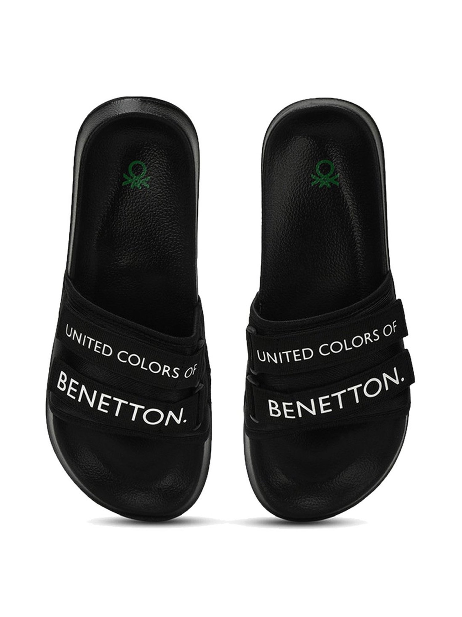 Buy United Colors of Benetton Men s Black Slides for Men at Best