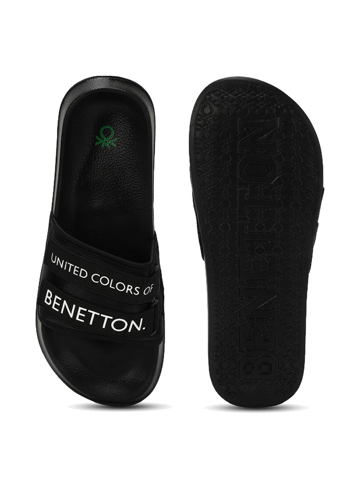 Buy United Colors of Benetton Men s Black Slides for Men at Best