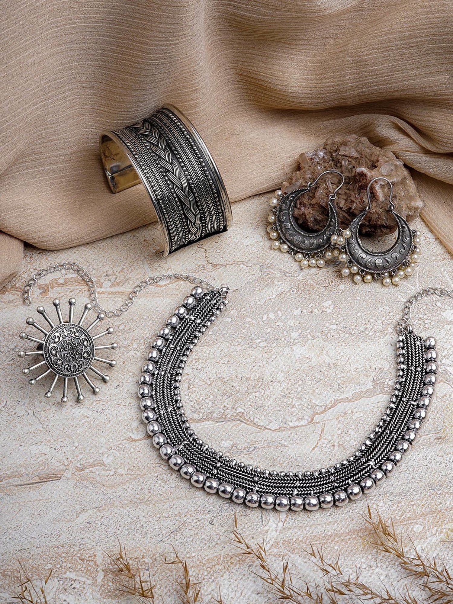 Oxidized Jewellery: Buy Indian Design Silver Oxidized Earrings, Bangles,  Jewelry Set