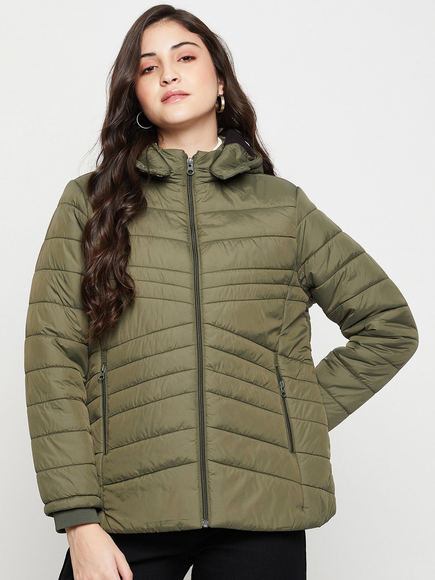 Buy Woodland Wine Quilted Jacket for Women Online @ Tata CLiQ