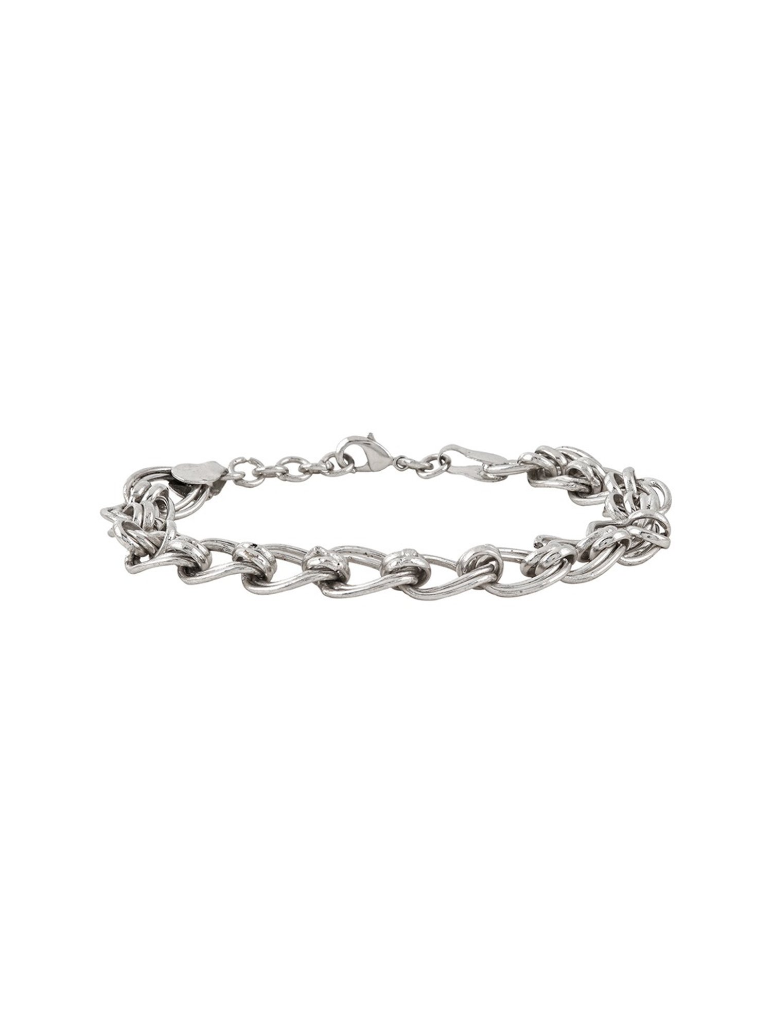 Buy Joker & WItch Silver Anchor Chain Link Flexible fit Bracelet