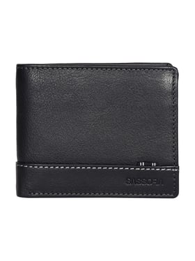 Buy SASSORA Pablo Black Medium Leather Bi-Fold Wallet for Men at
