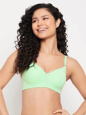 Superstar by Westside Light Green Fluted Padded Bralette