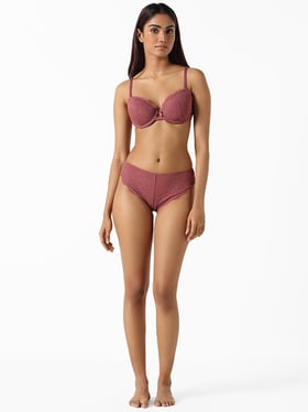 Buy Wunderlove Mauve Lace Mia Brief from Westside