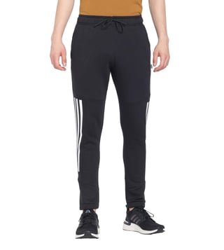 Buy Adidas Black Logo Regular Fit Trackpants for Men Online @ Tata