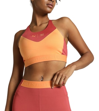Buy Puma Orange W First Mile High Impact Skinny Fit Sports Bra for