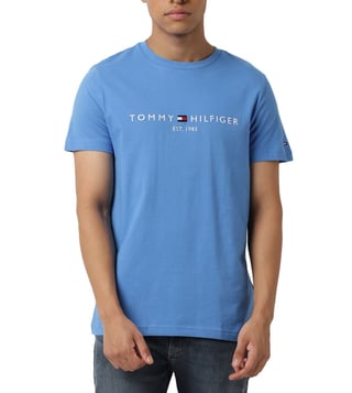 Buy Tommy Hilfiger Iconic Blue Logo Slim Fit T-Shirt for Men