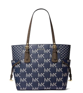 Michael Kors Blue Voyager Large Leather Tote