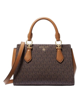 Michael Kors Brown & Acorn Marilyn Logo Small Cross Body Bag