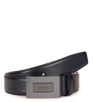 Calvin Klein Jeans Black Leather Casual Belt