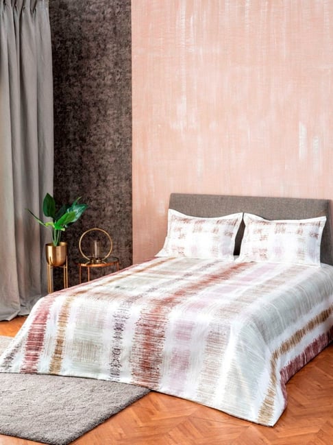 DDECOR Live Beautiful Brown Cotton 150 TC Bed Cover - Set of 1