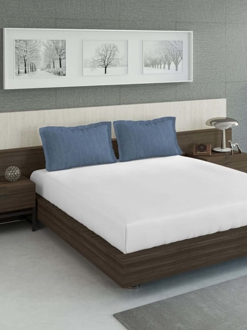 DDECOR Live Beautiful Blue Cotton 210 TC Pillow Covers - Set of 2