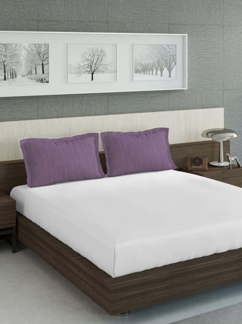 DDECOR Live Beautiful Purple Cotton 210 TC Pillow Covers - Set of 2