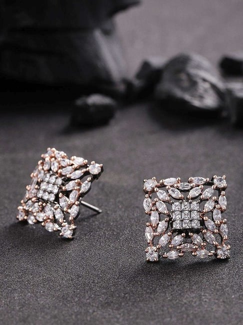 Buy quality Dainty diamond stud earrings in 14k rose gold in Pune