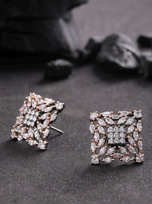 Square Diamond Cluster Earrings in 14ct Gold | Pre Loved Jewellery —  Antique Jewellery Boutique | Vintage Jewellery and Antique Jewellery  Specialists