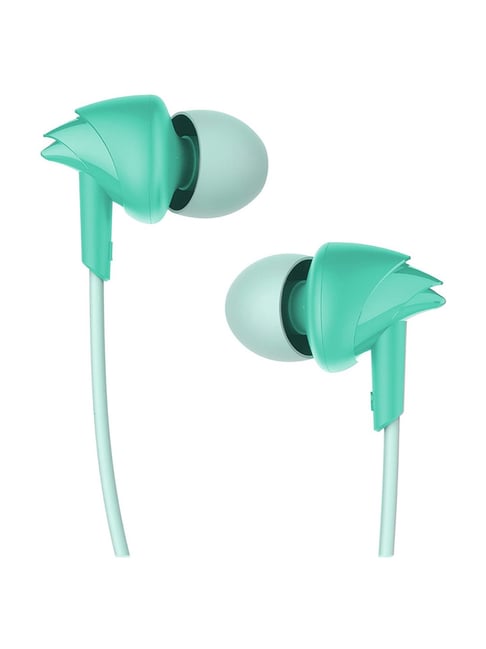 boAt Bassheads 100 Wired Earphones with Super Extra Bass Hawk Inspired Design and Mic Mint Green