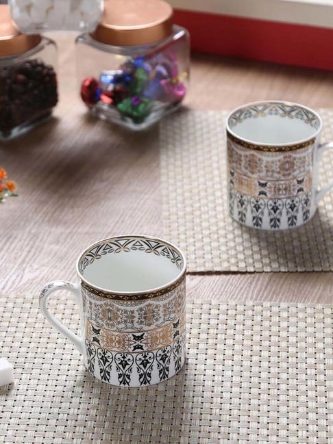 Goodhomes White Bone China Coffee Mugs (350 ml) - Set of 2-picture-39