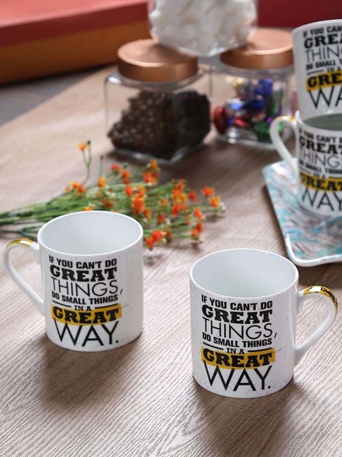 Goodhomes White Bone China Coffee Mugs (350 ml) - Set of 4-picture-20