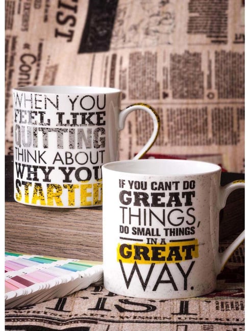 Goodhomes White Bone China Coffee Mugs (350 ml) - Set of 2-picture-22