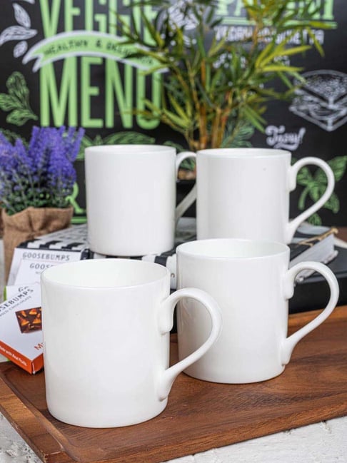 Goodhomes White Bone China Coffee Mugs (260 ml) - Set of 4-picture-25