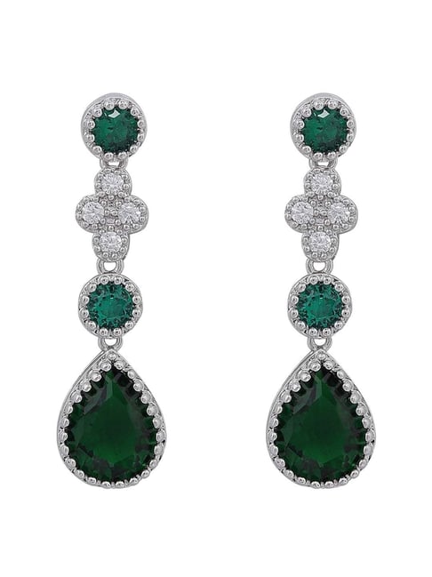 Edwardian Emerald and Diamond Drop Earrings - GIA