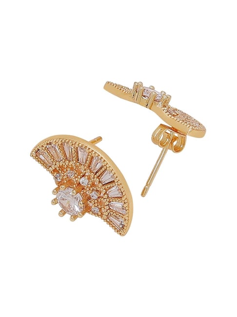 Buy Bejewelled 18Kt Yellow Gold Crown Star Earrings Online  ORRA
