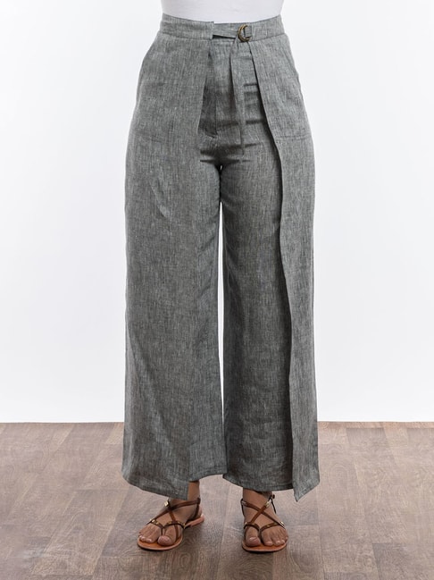 Boden Hampstead Linen Trousers, Navy at John Lewis & Partners