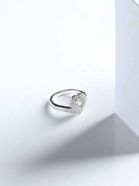 Buy GIVA Sterling Silver Crown Heart Ring for Women Online At