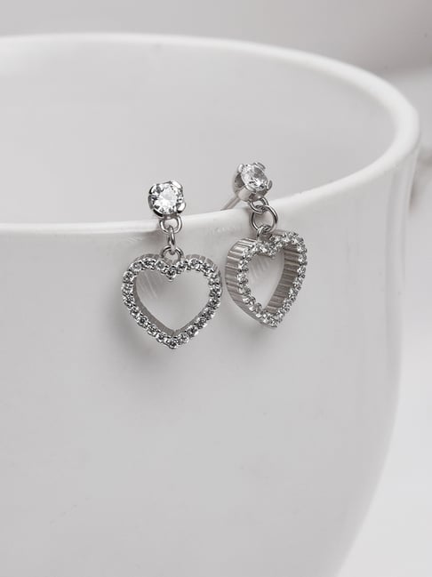 Simply Silver Recycled Heart Earrings | Simply Be