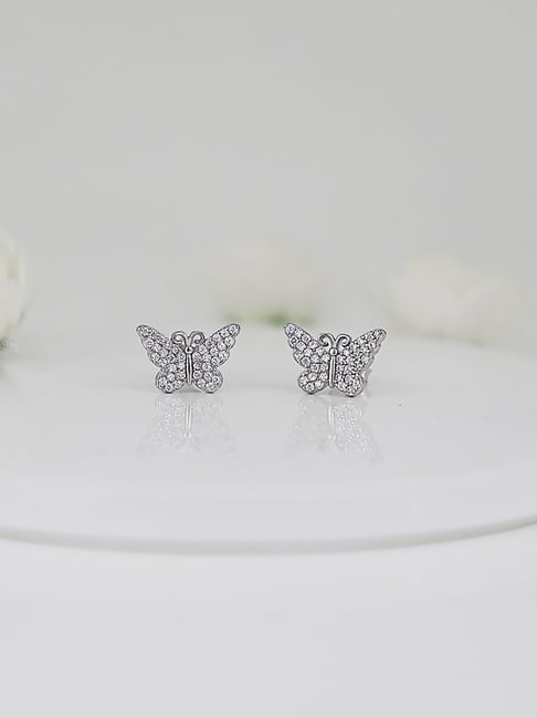 Bold Small Butterfly Diamond Studs | SUZANNE KALAN®