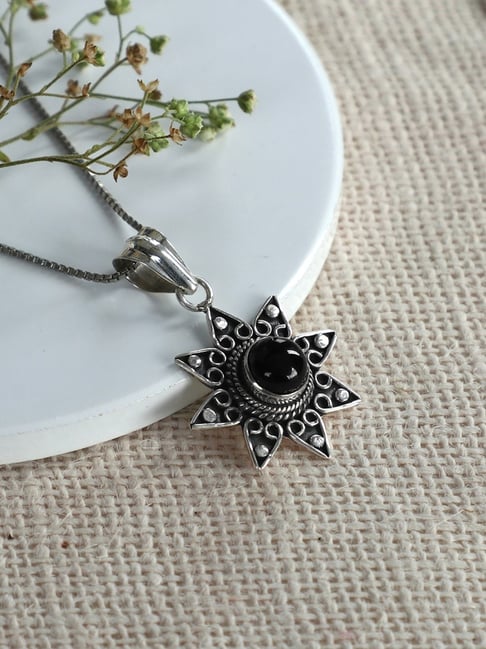 AVNI by GIVA 92.5 Sterling Silver Star Pendant with Box Chain for Women-picture-11