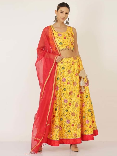 Sogat - Rose Gold Lehenga With Bilouse and Dupatta Set – Anuthi Fashion