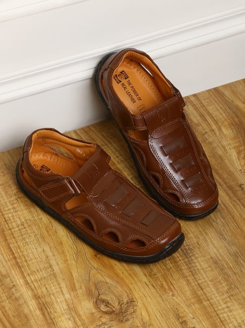 Men Plain Genuine Leather sandals, Brown at Rs 750/pair in Kanpur | ID:  2852308458955