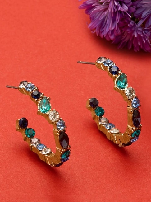 CASSANDRA multi colored hoop earrings gold-plated – Pilgrim
