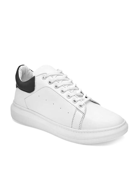 Mens black sales and white trainers