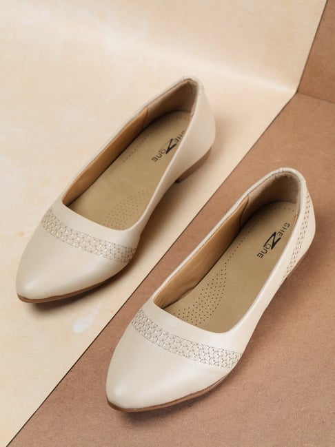 Ivory best sale flat shoes