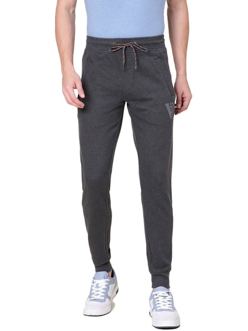 Relaxed Fit Cotton Joggers - Steel gray - Men