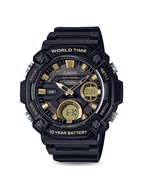 Casio world time analog sales digital watch