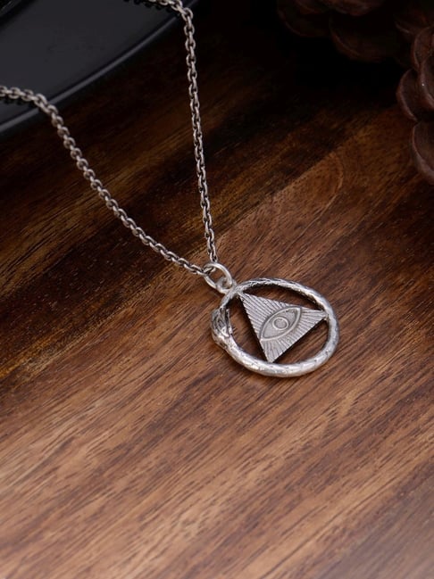 Avni by GIVA 92.5 Sterling Silver Eye of Providence Unisex Pendant with Chain-picture-43