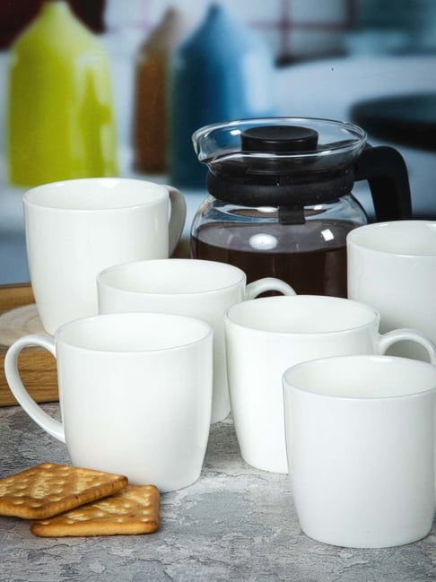 Goodhomes White Bone China Coffee Mug - Set of 6 (200ml)-picture-27