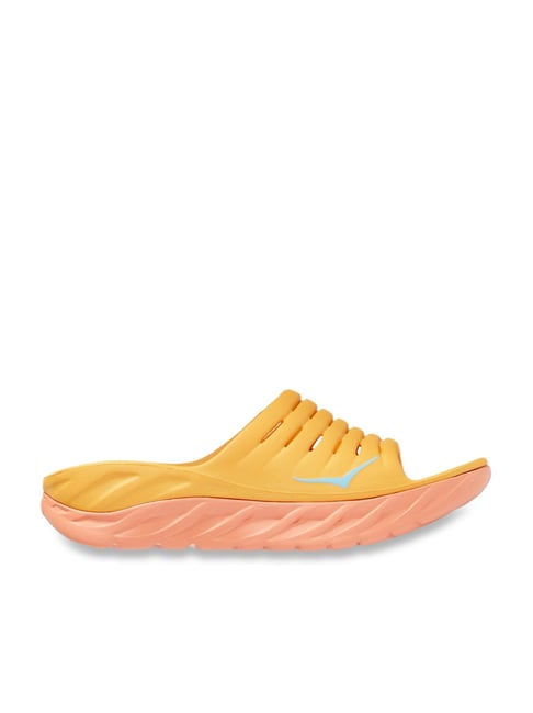 Hoka Men s ORA Recovery Amber Yellow Slides