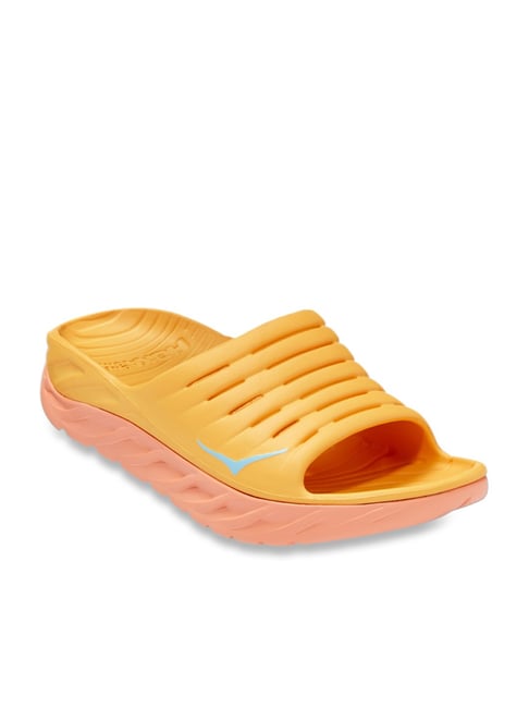 Hoka Men s ORA Recovery Amber Yellow Slides