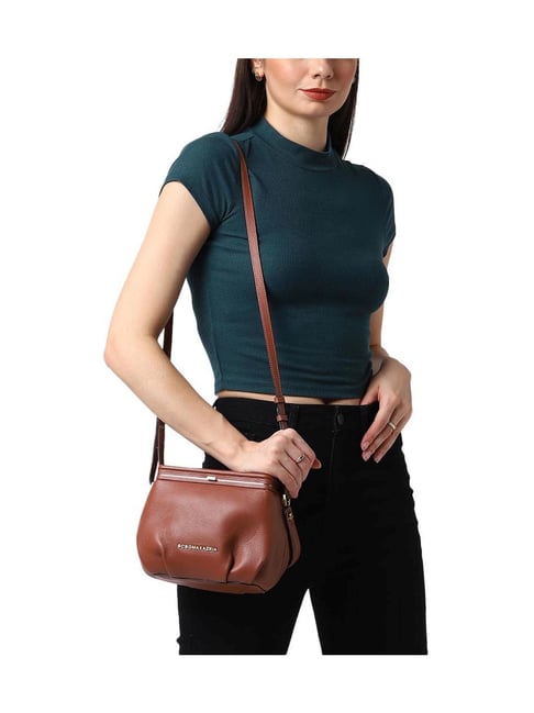 Buy BCBGMAXAZRIA Amber Brown Medium Shoulder Bag Online At Best