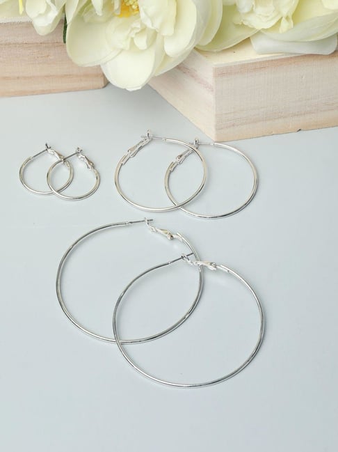 Set of Three Yellow Gold Hoop Earrings | REEDS Jewelers