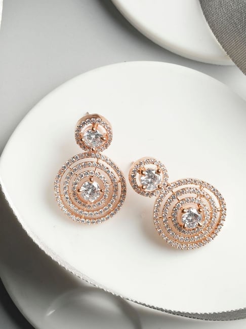 14K Rose Gold Rose Quartz Pear Drop Earrings